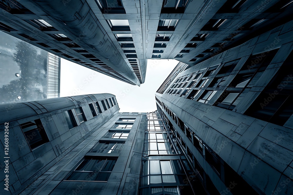 Poster modern architecture. 3d render. futuristic architecture. futuristic interior.
