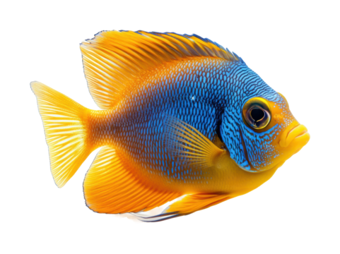 Colorful tropical fish ocean wildlife underwater isolated on transparent background png
