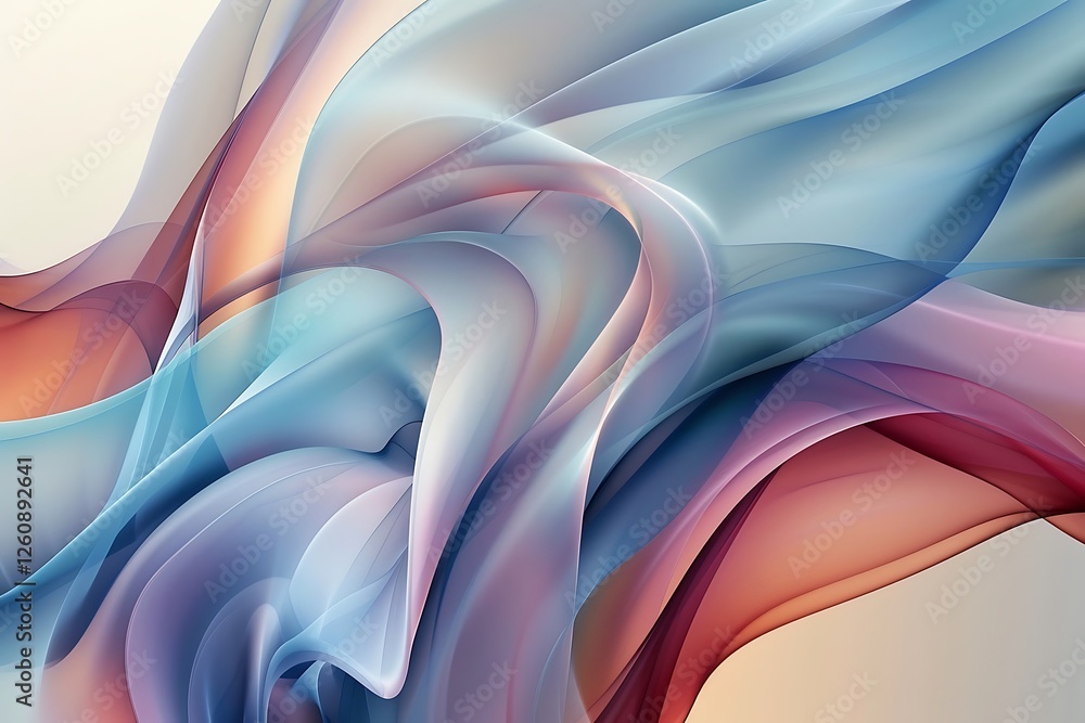 Poster abstract background with colorful waves. 3d rendering, 3d illustration.