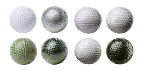 Variation of Golf Balls Displayed on a Clean Background