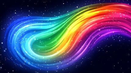 Fototapeta premium Rainbow Swirl Galaxy Abstract Art Design
