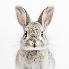 Obraz premium Cute bunny portrait, studio shot, white background, pet