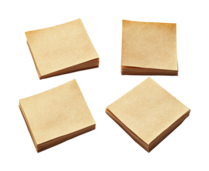 Sticky notes for creative office ideas isolated on transparent background png