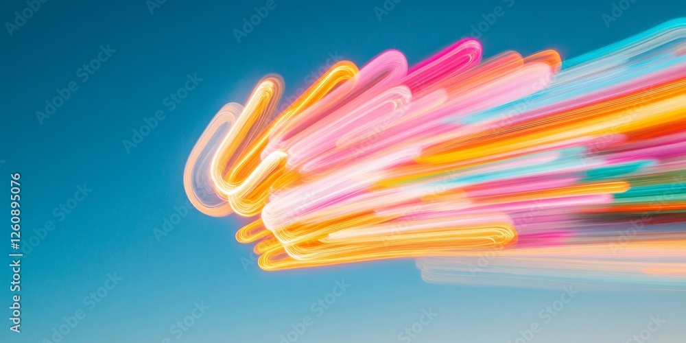 Leinwandbilder futuristic light trail artistry dynamic neon firework explosion against twilight - event promotion g