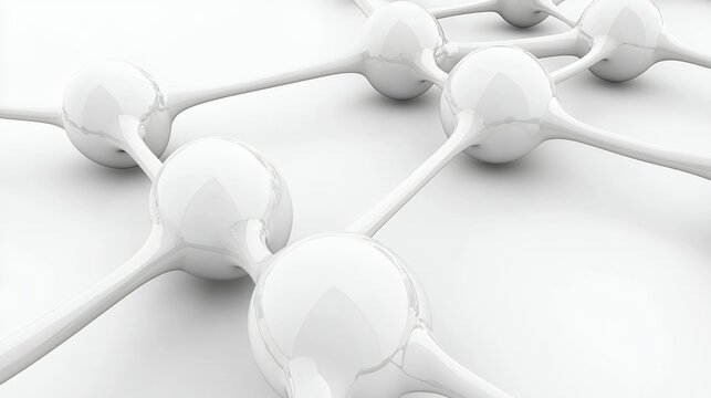 Abstract White Interconnected Spheres - Powered by Adobe