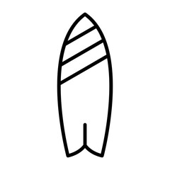 Surfboard Outline Style Icon Design