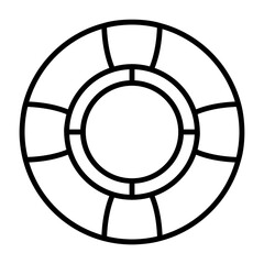 Lifebuoy Outline Style Icon Design