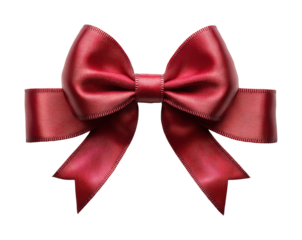 Gift wrapping action red bow decorations isolated on transparent background png