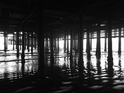 Pier Columns at Sunset
