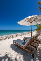 Obraz premium Sunny beach with chair