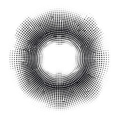 circular halftone effect on a white background