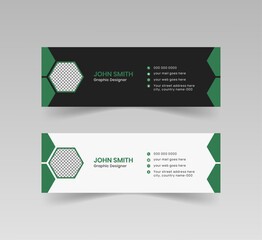 Corporate email signature template with two different color in horizontal design 
