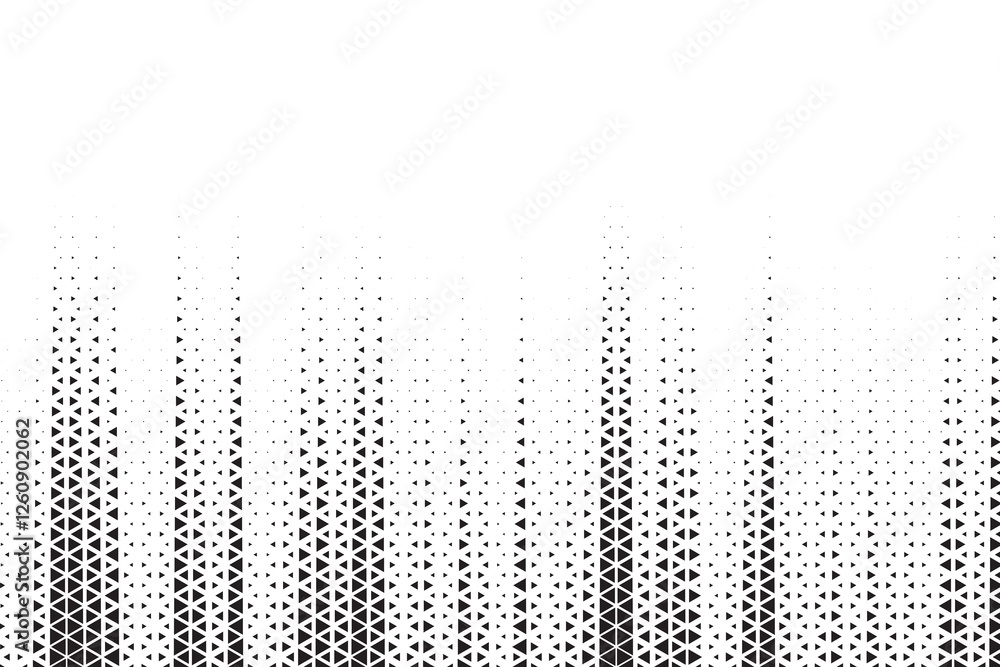 Leinwandbilder Triangular Halftone Texture Retro wave Vector Geometric Technology Abstract Background. Half Tone Triangles Retro Colored Pattern. Minimal 80s Style Dynamic Tech Structure Wallpaper