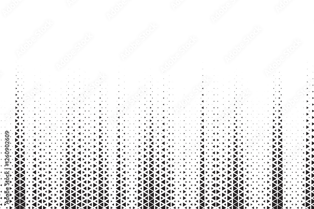 Aufkleber Triangular Halftone Texture Retro wave Vector Geometric Technology Abstract Background. Half Tone Triangles Retro Colored Pattern. Minimal 80s Style Dynamic Tech Structure Wallpaper