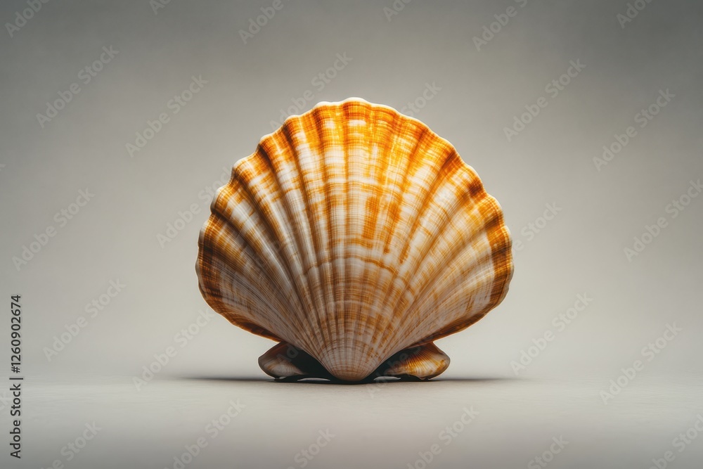 Aufkleber intricate patterns and textures of a beautifully polished seashell resting on a soft surface under g