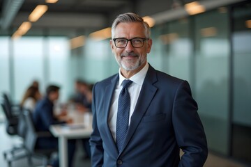 Fototapeta premium Senior Confident Executive in Modern Office
