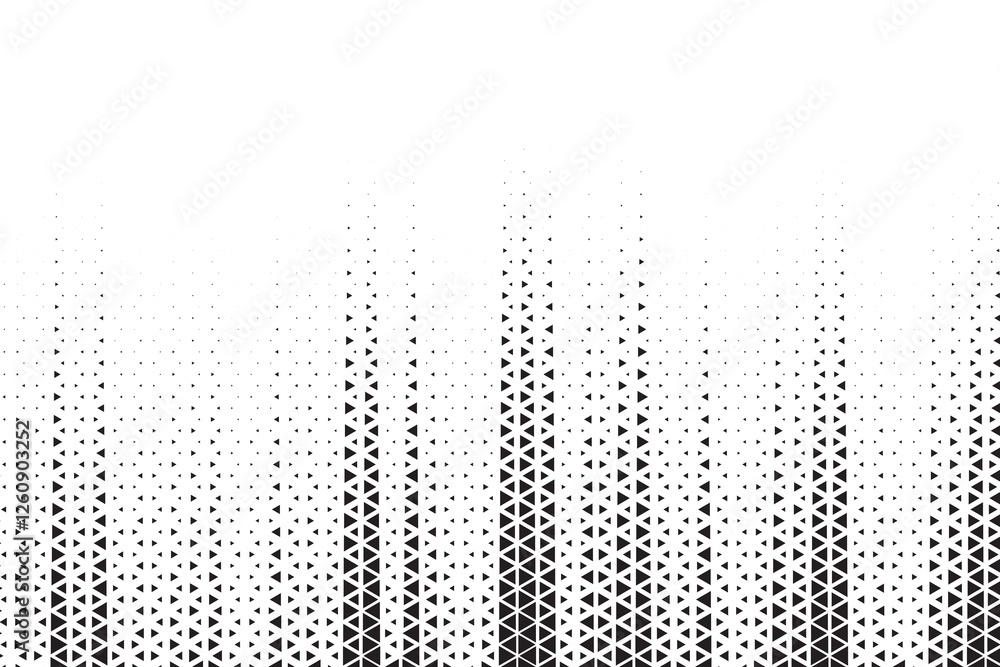 Aufkleber Triangular Halftone Texture Retro wave Vector Geometric Technology Abstract Background. Half Tone Triangles Retro Colored Pattern. Minimal 80s Style Dynamic Tech Structure Wallpaper