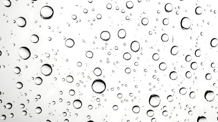 Pristine Isolated Water Drops with Reflective Surfaces on a Clean Minimalist White Background