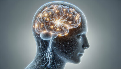 Obraz premium Glowing Brain: Mind & Cognitive Health