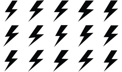 Lightning Bolt Icons Set