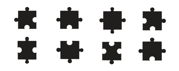 Puzzle piece element collection. Set of game puzzle. Vector.