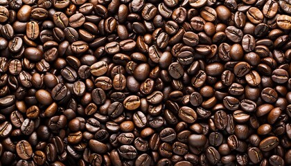 Obraz premium Coffee beans on wooden background. Top view