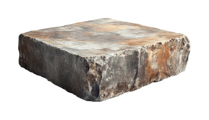 Heavy stone block on neutral background isolated on transparent background png