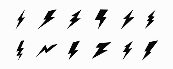flash lightning bolt icon. Electric power symbol. Power energy sign, vector art illustration.