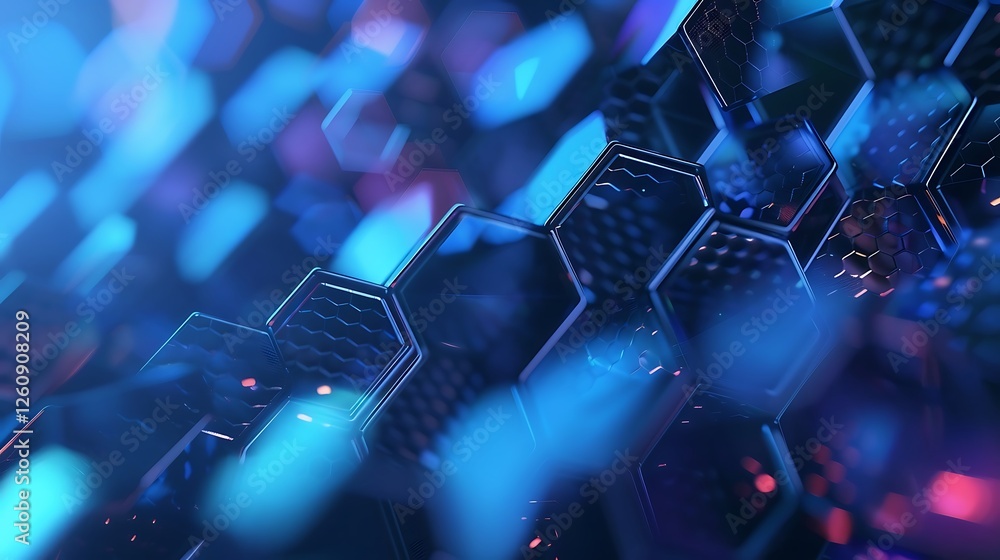 Poster abstract glowing hexagonal background. technology and science concept.