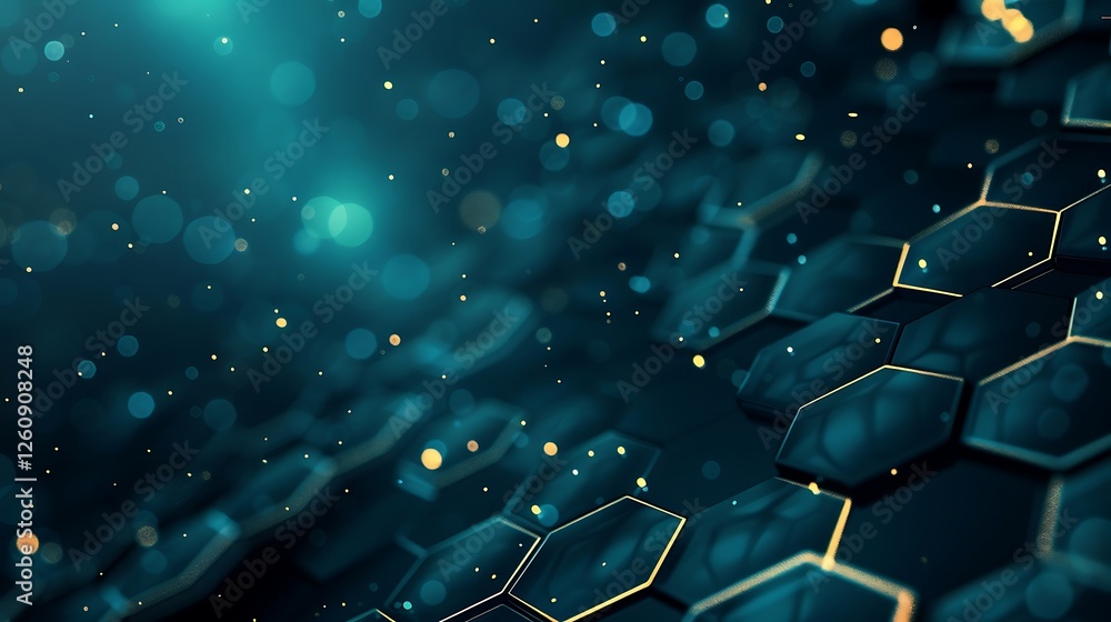 Poster abstract glowing hexagonal background. technology and science concept.