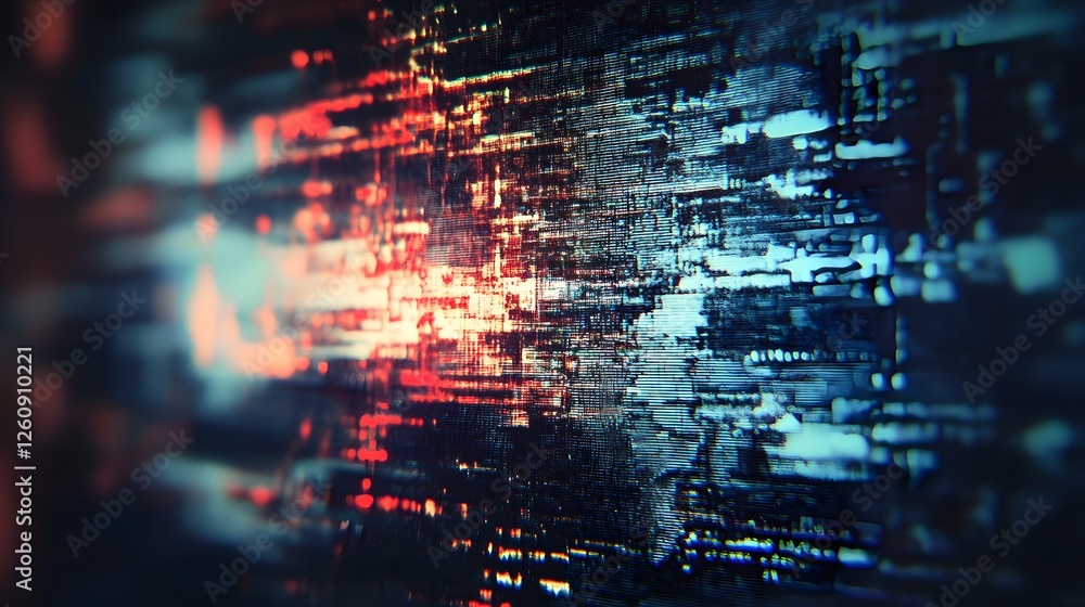 Poster Stunning abstract digital glitch background with pulsing neon lights futuristic cyberpunk inspired geometric patterns and dynamic technology driven visual effects