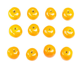 Fototapeta premium Fresh yellow fruits displayed on isolated on transparent background png