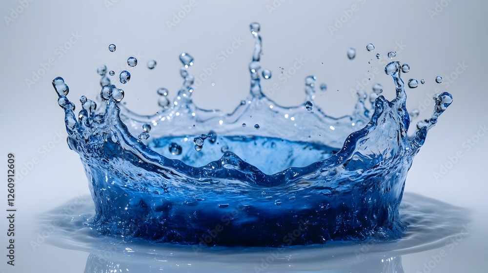 Aufkleber stunning image of a dynamic blue water splash filled with flowing droplets and rippling waves captur