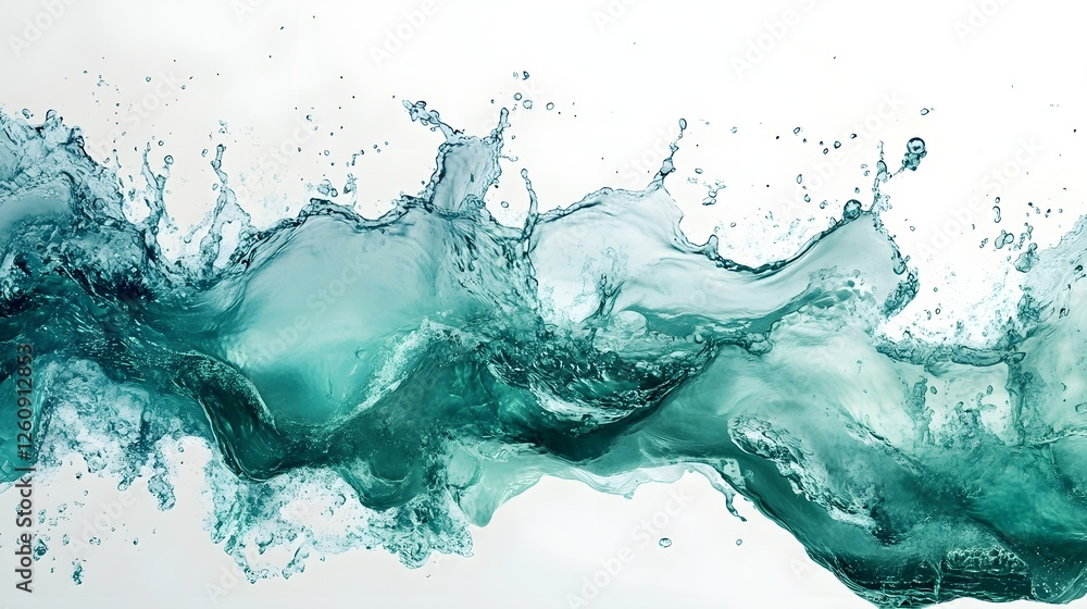 Aufkleber stunning image of a powerful dynamic water splash in shades of turquoise showcasing the fluid motion