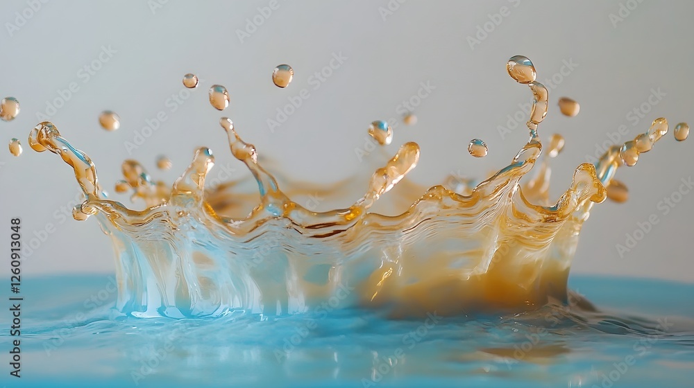 Poster Stunning image showcasing a dynamic and captivating water splash with mesmerizing droplets and ripples creating a visually striking and ethereal scene  The fluid motion shimmering reflections