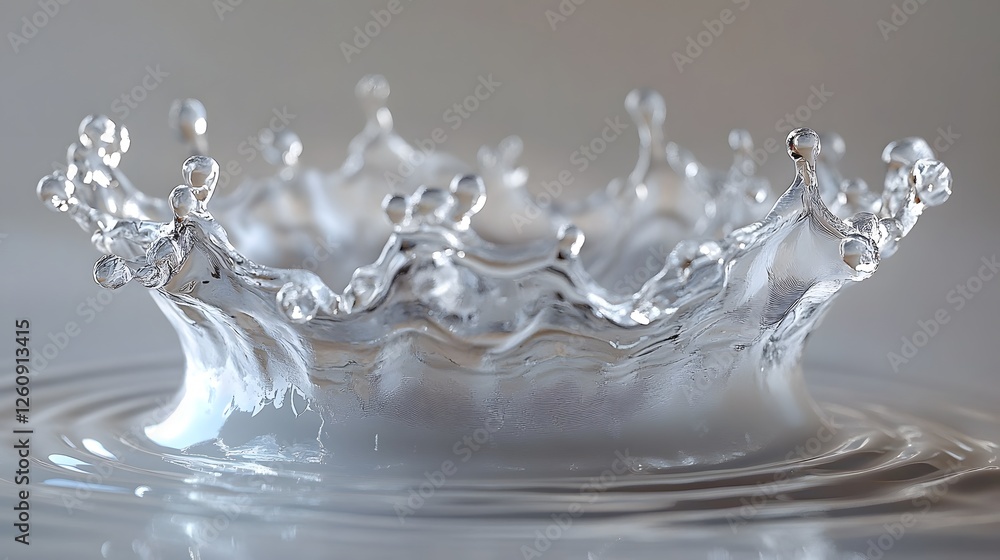 Aufkleber Stunning splash of transparent liquid flowing with dynamic ripples creating a mesmerizing abstract pattern and texture  The image captures the beauty and movement of water in a captivating and way