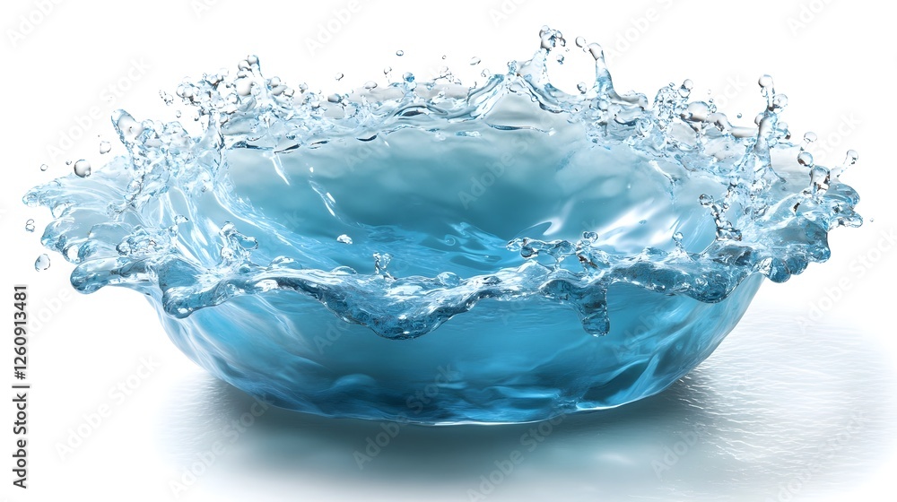 Poster stunning splashing water burst in vibrant blue liquid flow with dynamic abstract motion and energeti