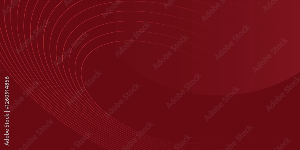 Aufkleber abstract red background with glowing curve lines. modern shiny red gradient geometric circle lines p