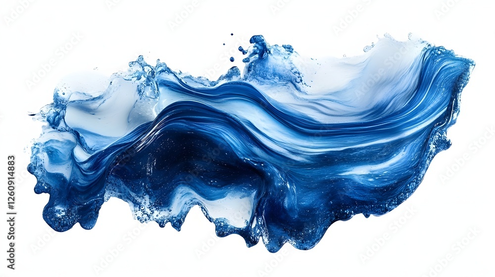 Aufkleber swirling blue water splash and motion abstract concept dynamic fluid movement energy power and turbu