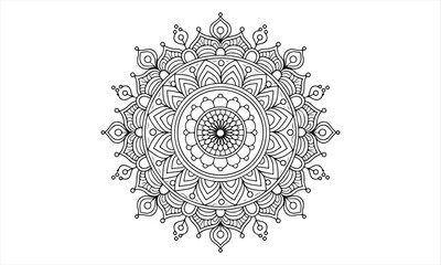 Relaxation traditional ornamental mandala for Coloring book page ,Vector mandala pattern design with hand drawn henna tattoo pattern for background, coloring book page and your desired ideas