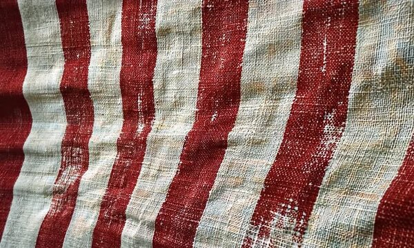 close-up of striped fabric from dutch market vendor attire video