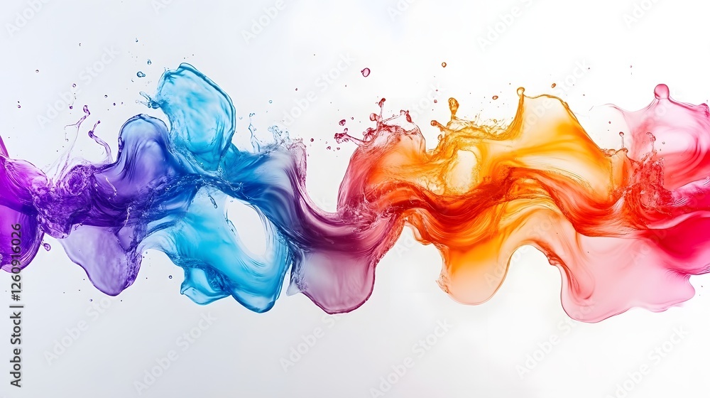 Aufkleber Vibrant abstract color explosion with dynamic fluid swirls and mesmerizing visual effects  This captivating digital art background showcases a conceptual interpretation of color motion and energy