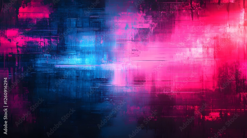 Aufkleber Vibrant abstract digital art backdrop featuring a dynamic and dramatic composition of colorful smoke glowing lights and futuristic sci fi elements  The image evokes a sense of energy imagination