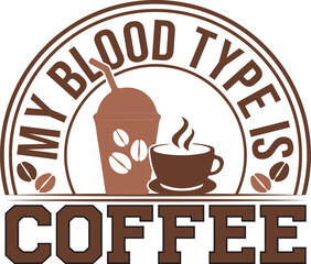 Funny Coffee Lovers T-Shirt Design PNG.