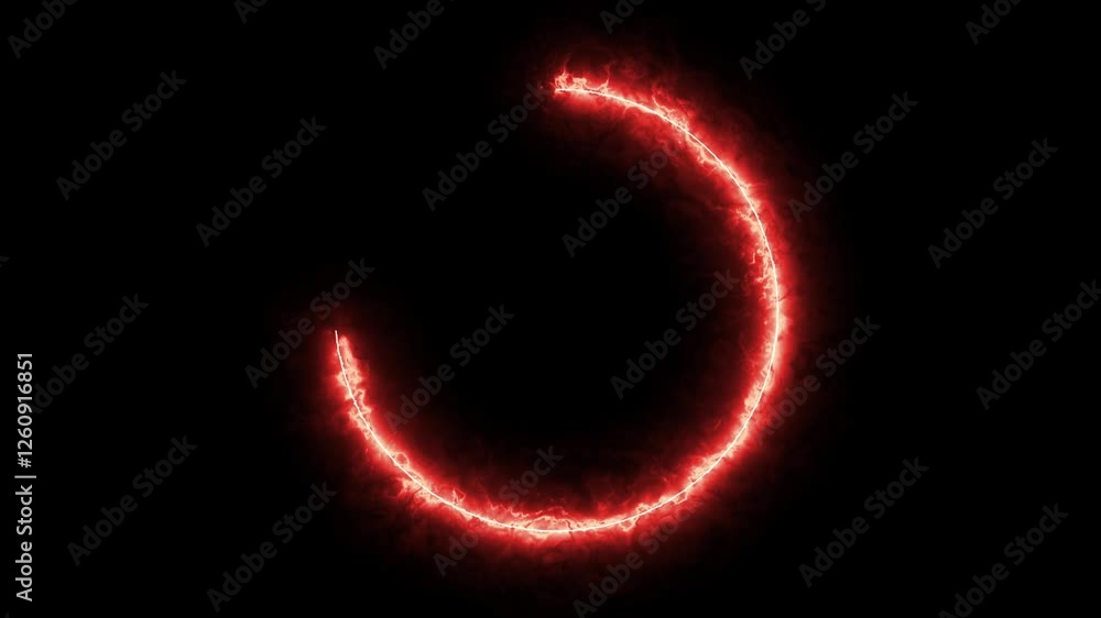 Aufkleber red effect neon glowing circular frame background. repetitive motion animation and flashing. bright 