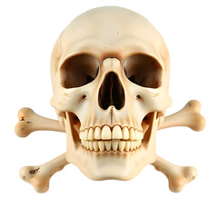 Obraz premium Realistic Human Skull with Crossbones