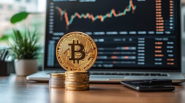 professional crypto broker workspace featuring advanced market analysis, digital asset trading, blockchain investment strategies, and bitcoin financial insights in a fintech-driven office