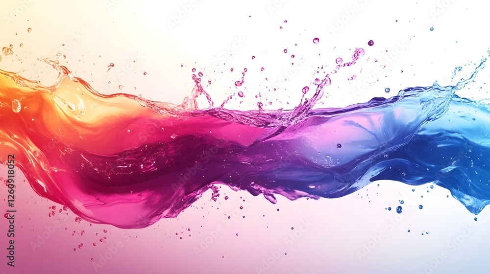 Leinwandbilder vibrant and colorful fluid art splash with dynamic water digital effects and experimental abstract d