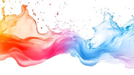 Fototapeta premium Vibrant and Dynamic Abstract Fluid Art Burst with Mesmerizing Color Splashes and Flowing Movements Colorful paint like liquids collide and swirl