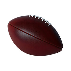 a brown, leather American football with white laces isolated on transparent background for various sports or design projects 